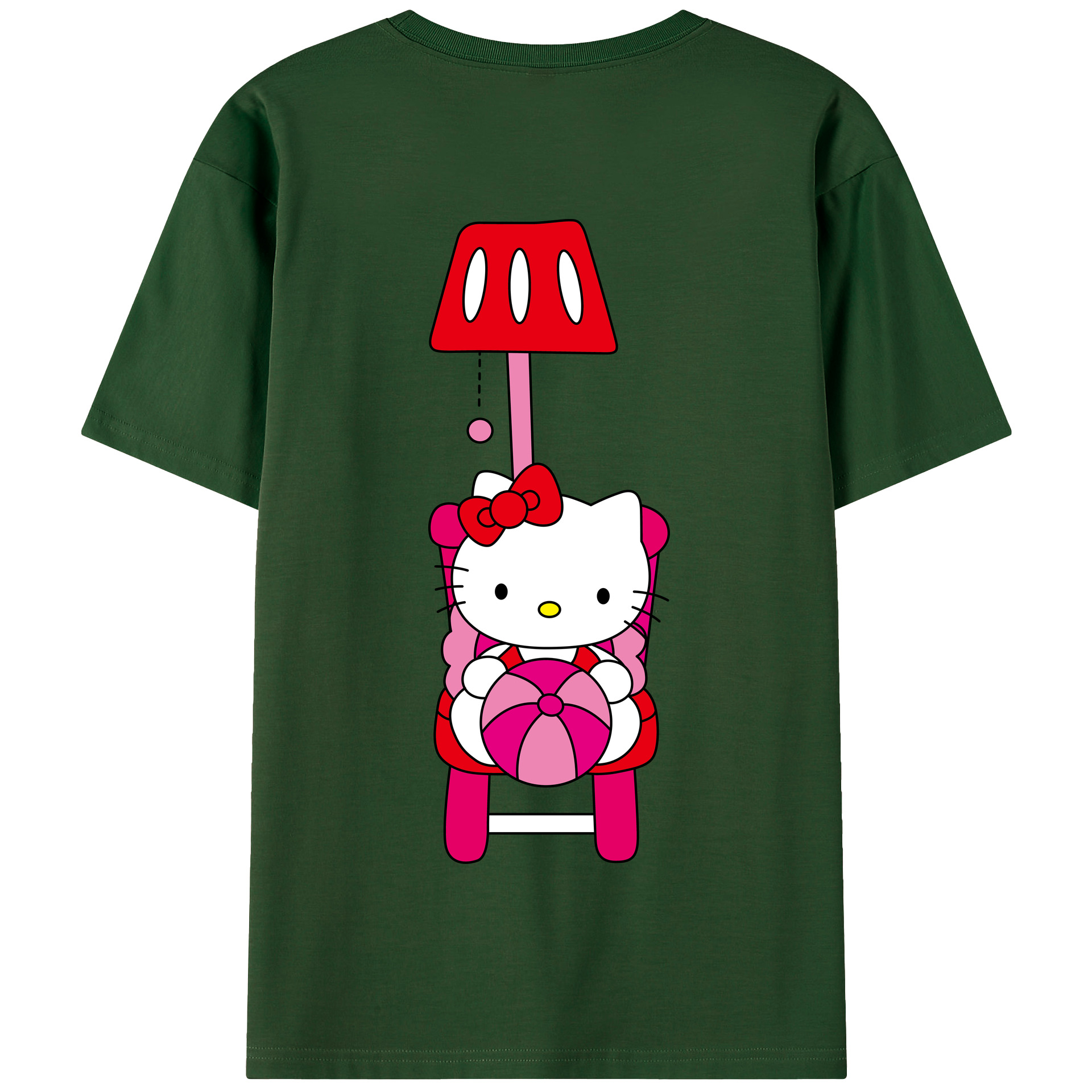 （画像用） Hello Kitty ハローキティ 綿100％半袖Tシャツ（背面プリント）
